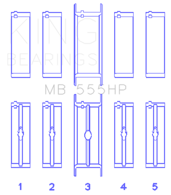 King Engine Bearings Chrysler 350/361/383/403 Main Bearing Set