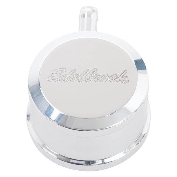 Edelbrock PCV for Valve Cover Aluminum Round Push In w/ 90-Degree Port Breather Look w/ Etched Logo