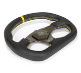 NRG Carbon Fiber Steering Wheel (320mm) Blue CF Center w/Blue Stitch Blue Center Mark Flat Bottom