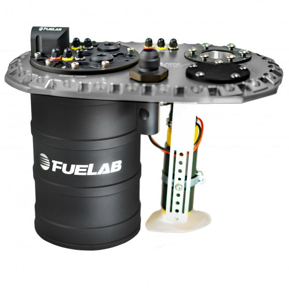 Fuelab Quick Service Surge Tank w/No Lift Pump & Dual 500LPH Brushless Pumps w/Controller - Titanium