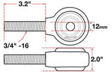 SPC Performance xAxis Sealed Flex Joint LH 3/4in-16x12mm BH x 2in W