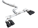 AWE Tuning MK8 Volkswagen Golf R 3in Track Edition Quad Exhaust - Diamond Black Tips