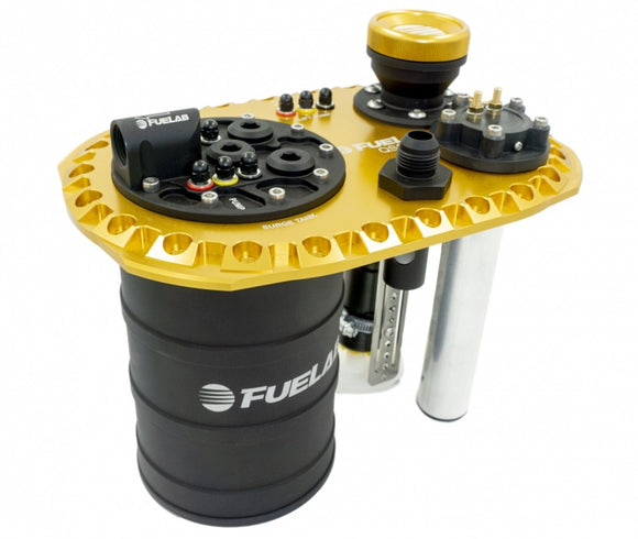 Fuelab Quick Service Surge Tank w/49442 Lift Pump & Single 500LPH Brushless Pump w/Controller - Gold
