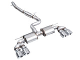 AWE Tuning MK8 Volkswagen Golf R 3in Touring Edition Quad Exhaust - Chrome Silver Tips