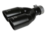 aFe Takeda 304 Stainless Steel Clamp-on Exhaust Tip Black 2-1/2ininlet x 3-1/2in Outlet X 12in L