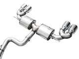 AWE Tuning MK8 Volkswagen Golf R 3in Touring Edition Quad Exhaust - Chrome Silver Tips