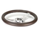 NRG Classic Wood Grain Wheel - 350mm 3 Chrome Silver Spokes Oak Color Wood