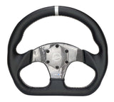 NRG Carbon Fiber Flat Bottom Steering Wheel (320mm) Silver CF Center w/Silver Stitch/Center Mark