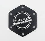 NRG Carbon Fiber w/ Chrome Gold Texalium Fabrics Horn Delete Button Circular Logo Front/ Back