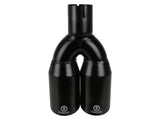 aFe Takeda 304 Stainless Steel Clamp-on Exhaust Tip Black 2-1/2ininlet x 3-1/2in Outlet X 12in L