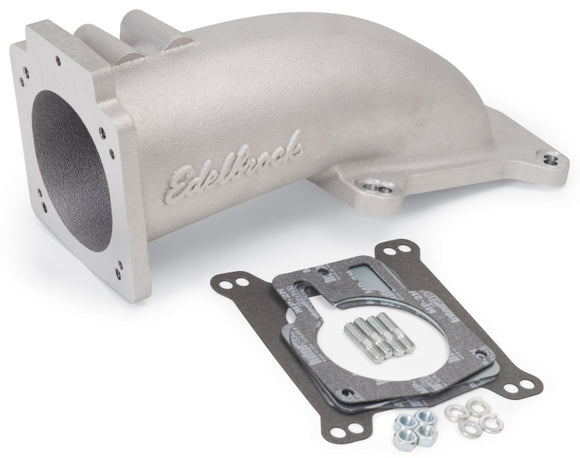 Edelbrock Ultra Low Profile Intake Elbow 90mm Throttle Body to Square-Bore Flange As-Cast Finish
