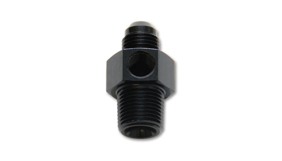 Vibrant -6AN Male to 1/4in NPT Male Union Adapter Fitting w/ 1/8in NPT Port
