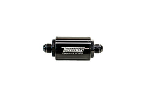 Turbosmart FPR Billet Inline Fuel Filter 1.75in OD 3.825in Length AN-10 Male Inlet - Black