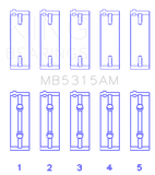 King Engine Bearings Mitsubishi 4G63T/4G64 (Size 0.25) Main Bearing Set
