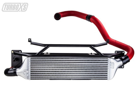 Turbo XS FMIC for 15-16 Subaru WRX - Wrinkle Red Pipes