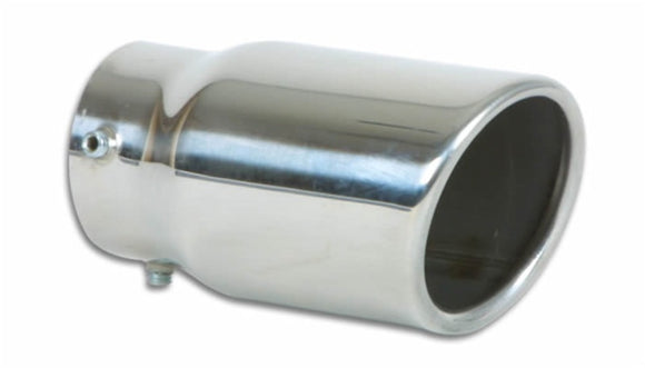 Vibrant 3in Round SS Bolt-On Exhaust Tip (Single Wall Angle Cut Rolled Edge)