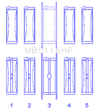 King Engine Bearings Chrysler 426CI/440CI V8 OHV1 (STD Size) Crankshaft Main Bearing Set