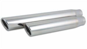 Vibrant 3in Round SS Truck/SUV Exh Tip (Single wall Angle Cut Rolled Edge) - 2.5in inlet 11in long