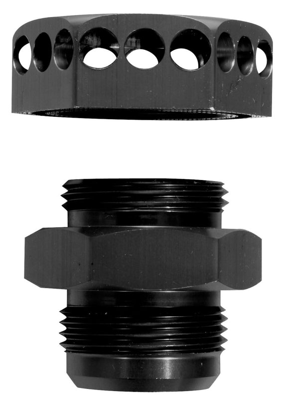 Moroso Positive Seal Fitting -16An - Black Anodized Aluminum - Single