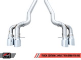 AWE Tuning 18-19 BMW M5 (F90) 4.4T AWD Axle-Back Exhaust - Track Edition (Chrome Silver Tips)