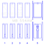 King Engine Bearings GM 265/283/302/327 8 Cyl (Size STD) Main Bearing Set