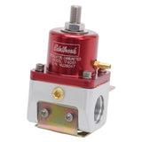 Edelbrock Fuel Pressure Regulator Carbureted 180 GPH 5-10 PSI -10 In/Out -6 Return Red/Clear