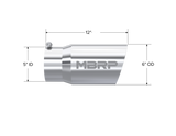 MBRP Universal Tip 6 O.D. Dual Wall Angled 5 inlet 12 length