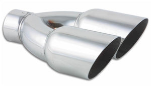 Vibrant Dual 3.5in Round SS Exhaust Tip (Single Wall Angle Cut)