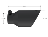 MBRP Universal 4in OD Dual Wall Angled 2.5in Inlet 8in Length Exhaust Tip - Black