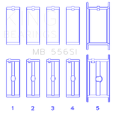 King Engine Bearings Chevrolet 396/400/427/502 (Undersize 0.40in) SI-Series Main Bearing Set