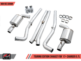 AWE Tuning 2017+ Dodge Charger 5.7L Touring Edition Exhaust - Non-Resonated - Diamond Black Tips