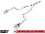 AWE Tuning 2017+ Dodge Challenger 5.7L Track Edition Exhaust - Chrome Silver Quad Tips