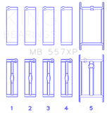 King Sm Block Chevy Large Journal 350 2.100in Rods (Size 010) Tri-Metal Performance Main Bearing Set