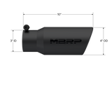 MBRP Universal Tip 4in OD 3in Inlet 10in Length Angled Rolled End Black