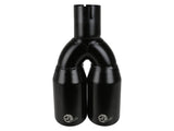 aFe MACH Force-Xp 409 Stainless Steel Clamp-on Exhaust Tip 2.5in Inlet 3.5in Outlet - Black