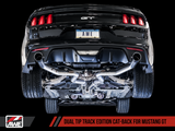 AWE Tuning S550 Mustang GT Cat-Back Exhaust - Track Edition (Chrome Silver Tips)
