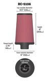 K&N Universal Chrome Round Tapered Air Filter 3in FlangeID / 6in Base OD / 4.5in Top OD / 8in Height