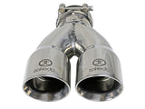 aFe Takeda 2.5in 304 Stainless Steel Clamp-on Exhaust Tip 2.5in Inlet 3in Dual Outlet - Polished