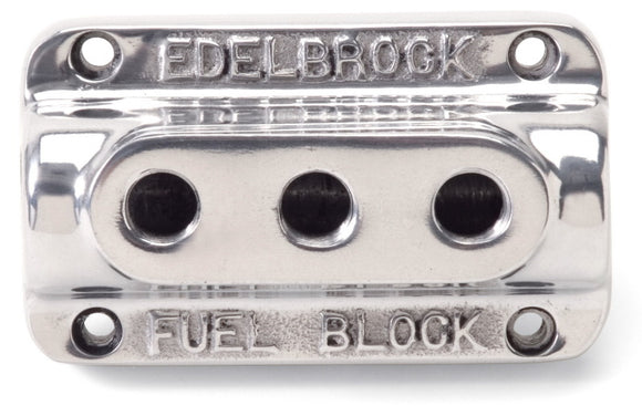 Edelbrock Fuel Block Triple Polished