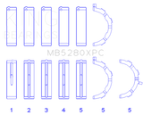 King Engine Bearings Ford 4.6L/5.4L V8 SOHC Performance Coated Main Bearing Set - Size STD