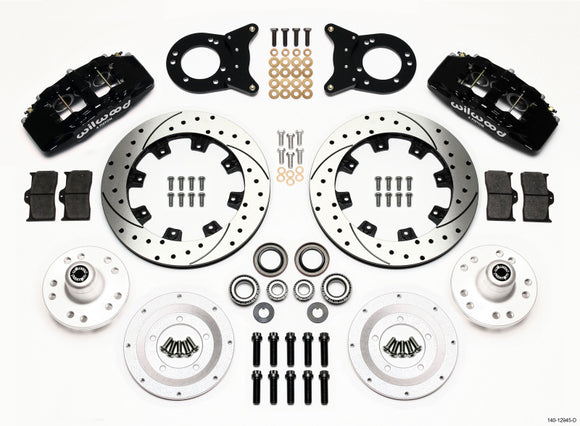 Wilwood Dynapro 6 Front Hub Kit 12.19in Drilled 1970-1973 Mustang Disc & Drum Spindle