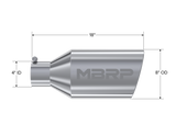 MBRP Universal Tip 8in O.D. Rolled End 4in inlet 18in length T304