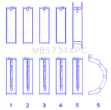 King Engine Bearings Ford 302cid Coyote Coated (Size .026) Crankshaft Main Bearings (Set of 5)