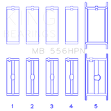 King Engine Bearings Chevrolet 396-502 Gen IV/V/VI Main Bearing Set (Size 011)