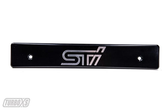 Turbo XS 15-17 Subaru WRX/STi Billet Aluminum License Plate Delete Black Machined STi Logo