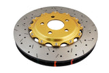 DBA 05-10 Ford Mustang GT / 11-13 V6 Front Drilled & Slotted 5000 Series 2 Piece Rotor w/ Gold Hat