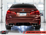 AWE Tuning 18-19 BMW M5 (F90) 4.4T AWD SwitchPath Cat-Back Exhaust - Chrome Silver Tips