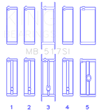 King Engine Bearings Chrysler 360 / 360CI 5.9L V8 (Size .010) Main Bearing Set