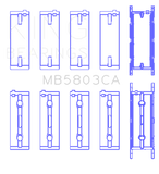 King Engine Bearings BMW S65B40A Crankshaft Main Bearing Set (Set of 5)