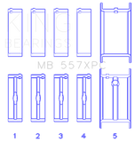 King Engine Bearings GM 262/267/302/307/327/350 (Size .020) Coated Performance Main Bearing Set